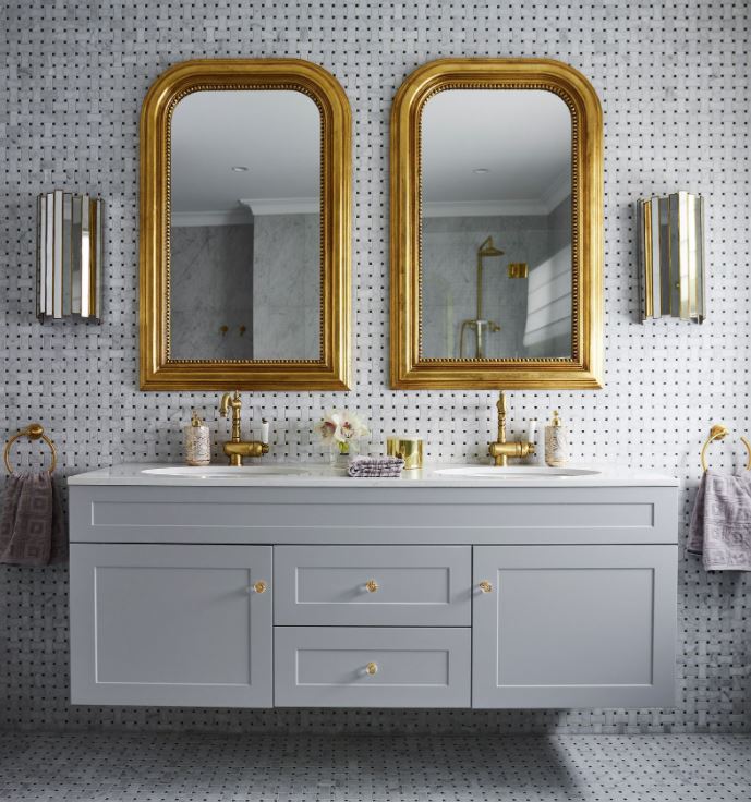 espejos dorados de baños
