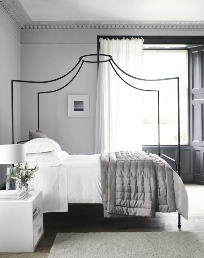 decorar dormitorio blanco y gris