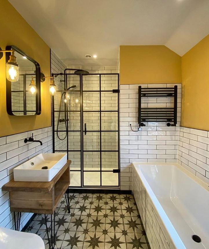 baños rusticos modernos pequeños con ducha