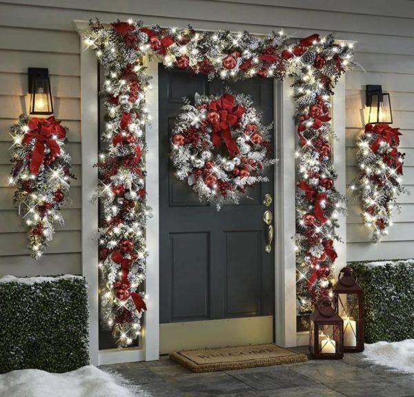 decoracion puerta navidad decorarcongusto