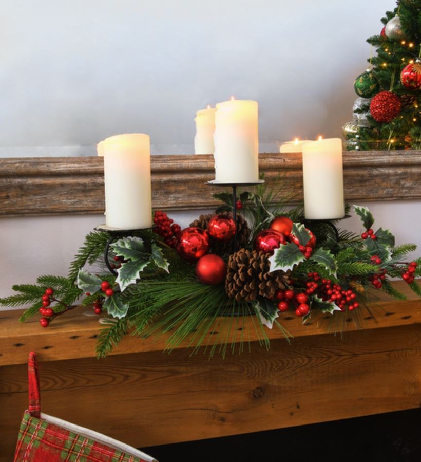 decoraciones con velas para navidad