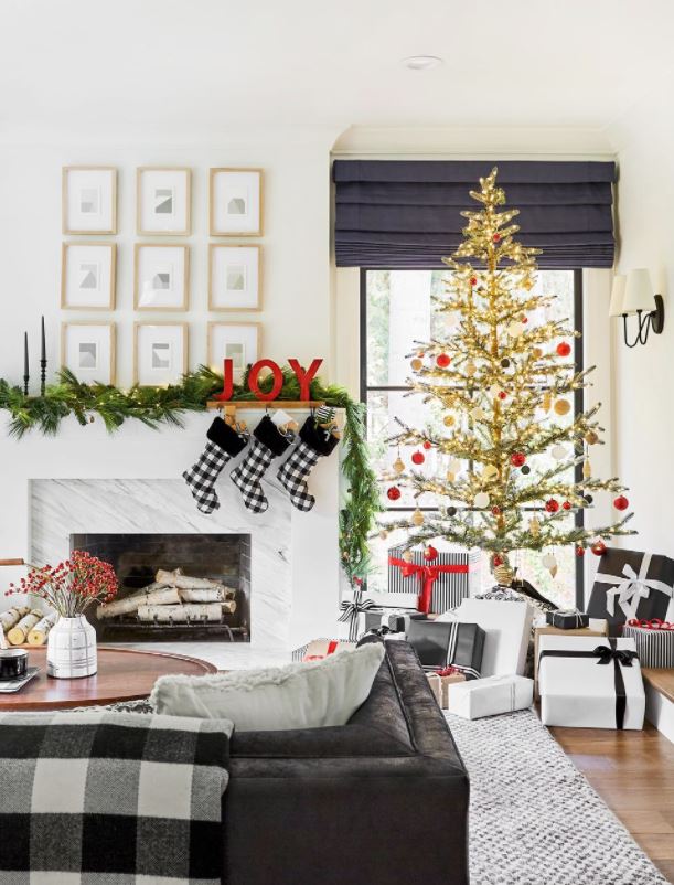 ideas para decorar una chimenea en navidad