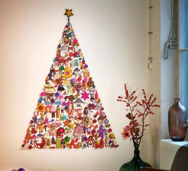 árboles de navidad en pared ornamentales