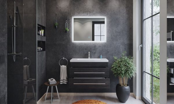 gris azulejo baños modernos