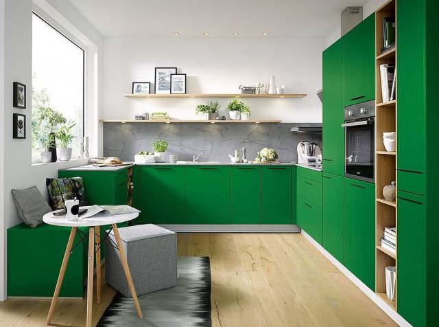 cocinas modernas en verde