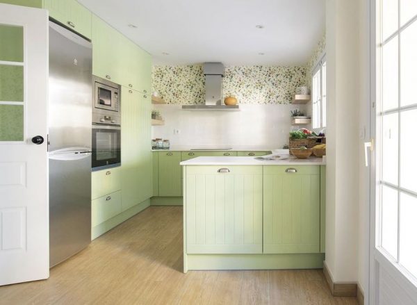 muebles verde oliva cocina
