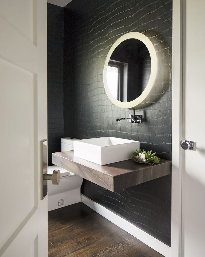 diseños de baños modernos negros