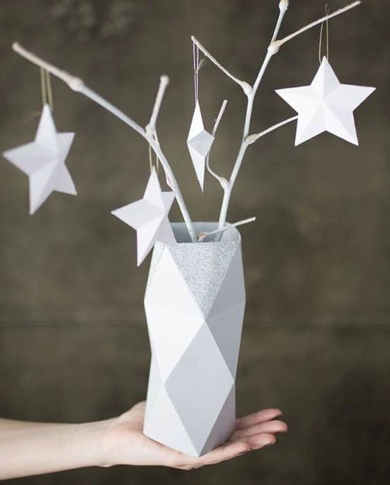 ideas para navidad con hojas de papel macetero