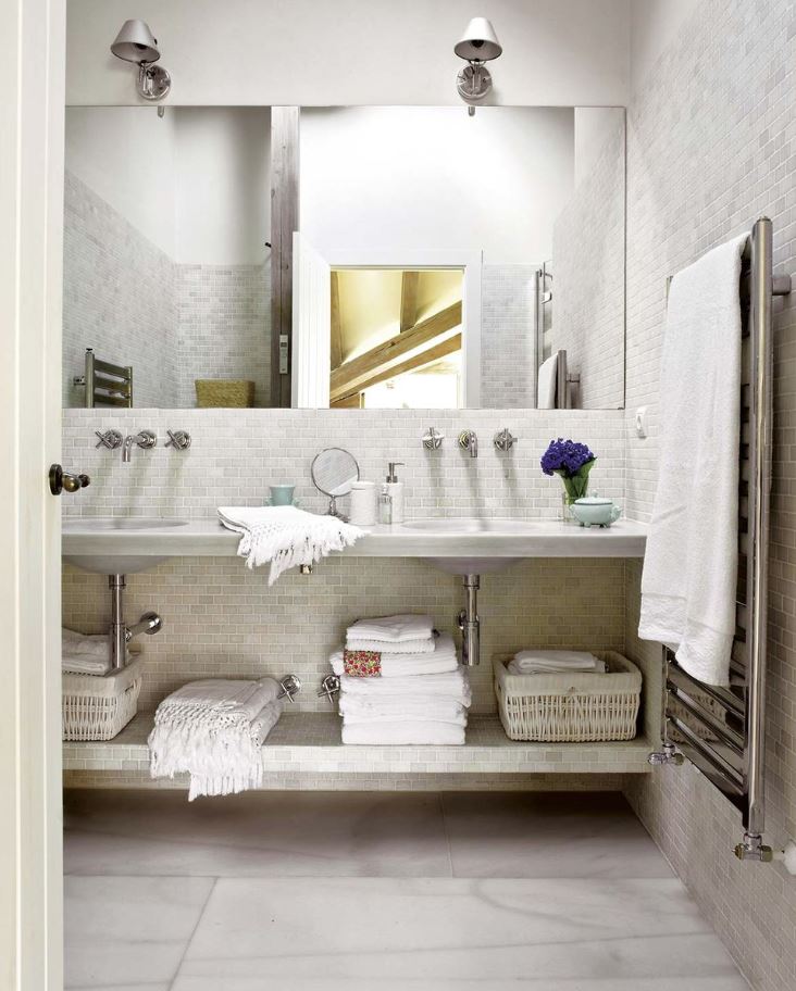 baños de marmol modernos blancos