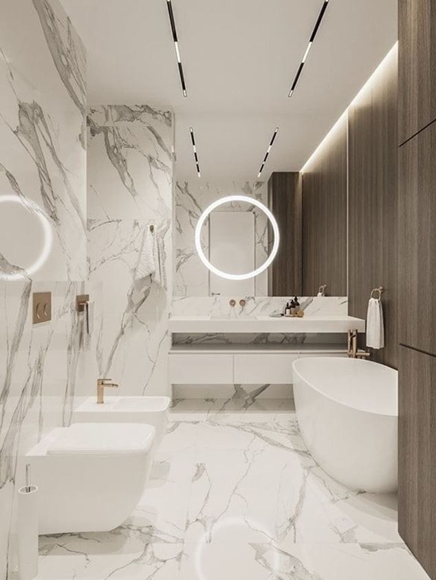diseños de baños con marmol