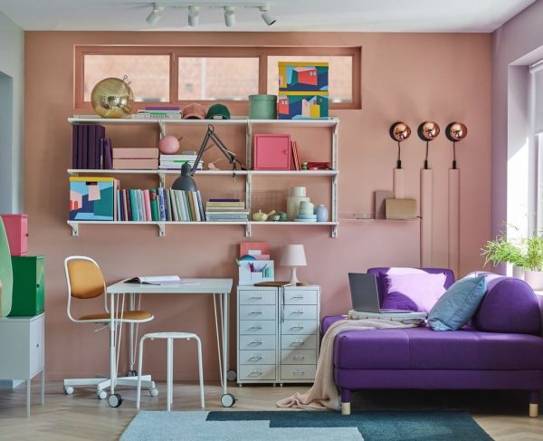 habitacion de estudio de colores