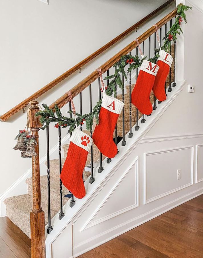 decoracion escalera navidad